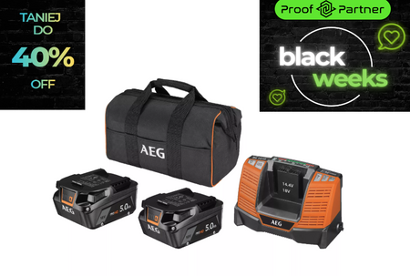 Zestaw 2 akumulatory 5.0AH z ładowarką 18 V AEG SETLL1850SHD