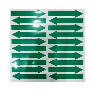 Strzałki przepływu cieczy zielone (20szt.-arkusz)