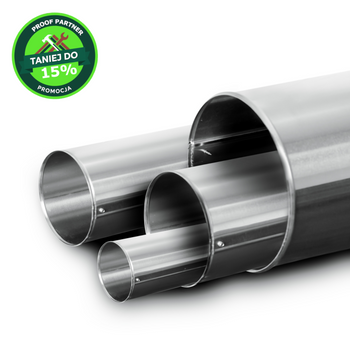 Płaszcz ochronny prosty z blachy aluminiowej 1050A gr.0,8 mm - śr.wew. Ø420 mm, Długość -950 + 50 mm odsadzki