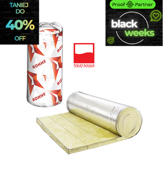 r.Flow®  mata lamelowa 20mm z wełny mineralnej bez kleju pokryta zbrojoną folią aluminiową