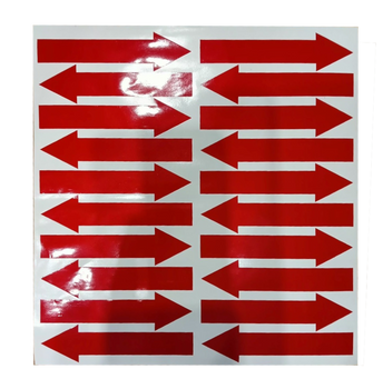 Strzałki przepływu cieczy czerwone (20szt.-arkusz)