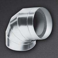 Kolano kauczukowe o grubości 9 mm z płaszczem aluminium 90 stopni K-FLEX ST AL CLAD
